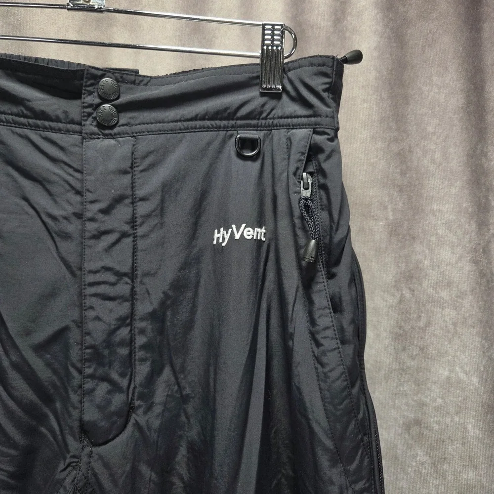The North Face HyVent Black Ski Pants Mens Large Full Side Zip Snow Snowboard